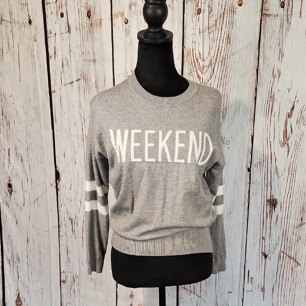 Workshop Republic Clothing Gray And White Sweater Weekend XS